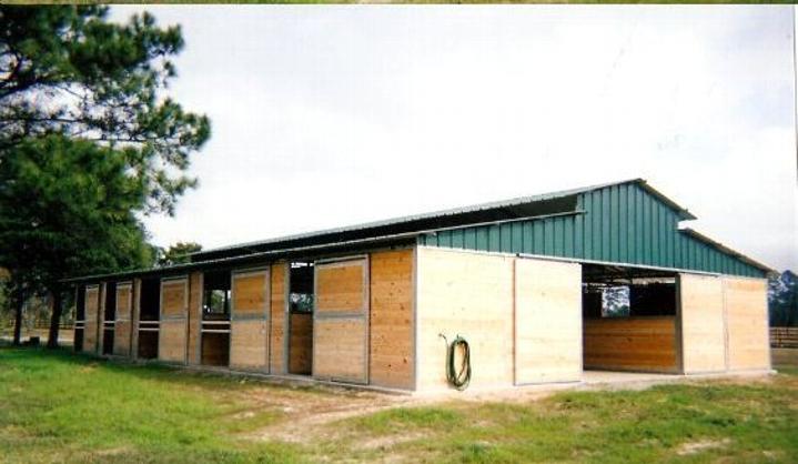 RCA Tongue and Groove Barn with 14' x 14' Stalls with 6' Dutch Back Barn Doors